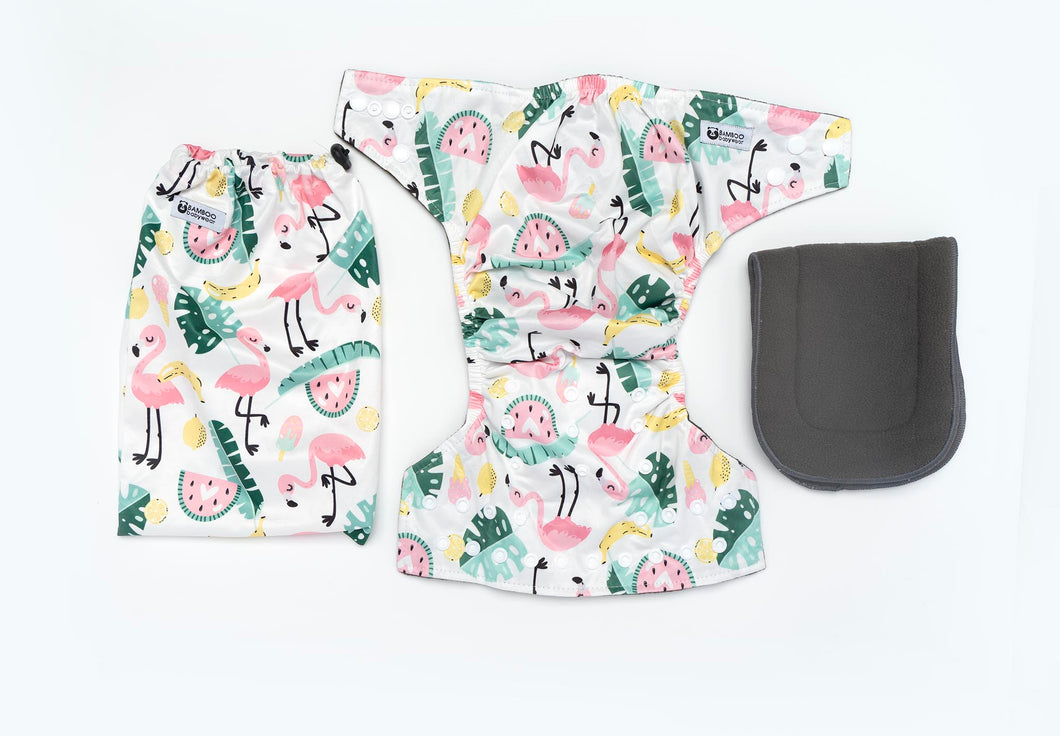 Flamingos Reusable Nappy Set