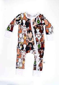 Farm Animals Long Sleeve Onesie