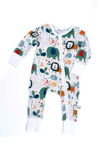 Animal Safari Long Sleeve Onesie